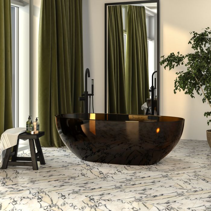 Amber Freestanding Double Ended Transparent Resin Bath 1700 x 750mm - Aurea