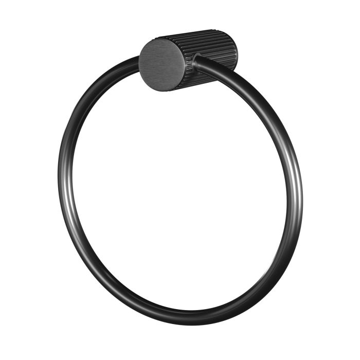 ONLY OPENED - Gunmetal Knurled Towel Ring - Arissa