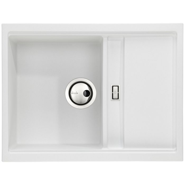 Abode Synchronist Compact 1.25 Bowl Inset / Undermount White Granite Kitchen Sink