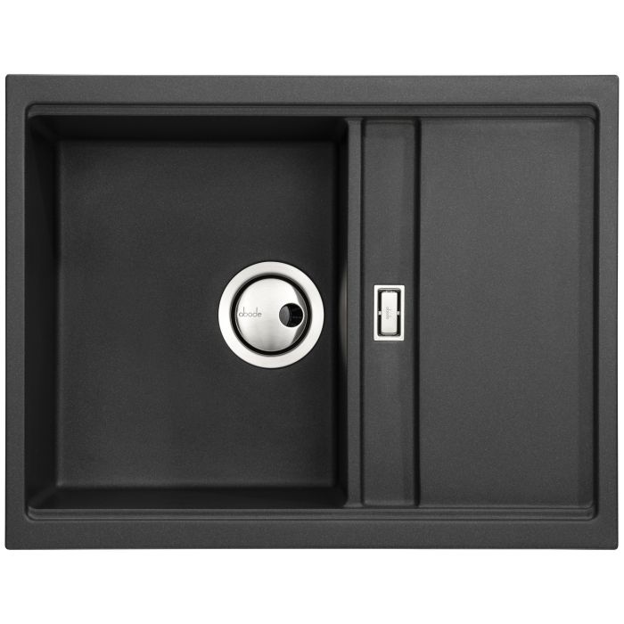 Abode Synchronist 1.25 Bowl Inset / Undermount Black Granite Kitchen Sink