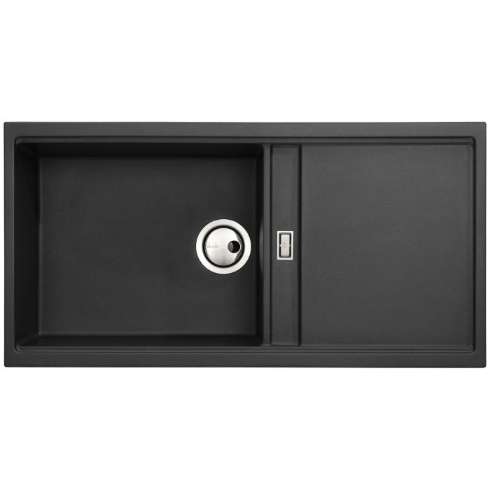 Abode Synchronist 1.25 Bowl Inset / Undermount Black Granite Kitchen Sink