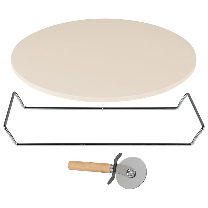 Refurbished Boss Grill 13 Inch Round Pizza Stone with Pizza Cutter
