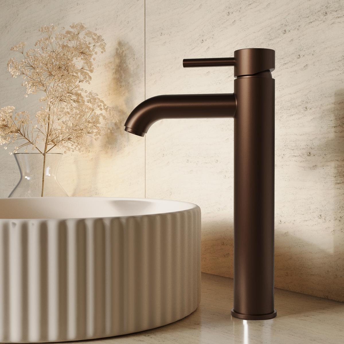 Brushed Bronze Tall Basin Mixer Tap  - Arissa