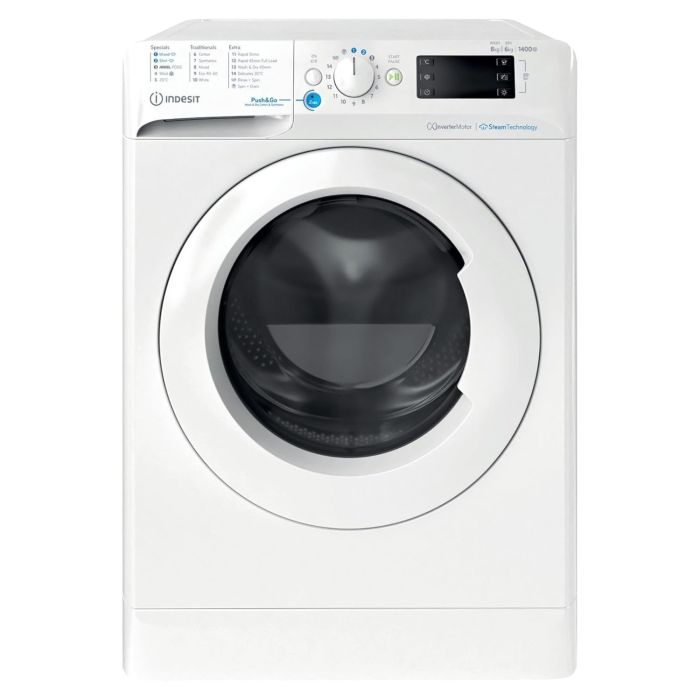 GRADE A1 - Indesit Push&Go 8kg Wash 6kg Dry 1400rpm Washer Dryer  - Energy Saving -  White