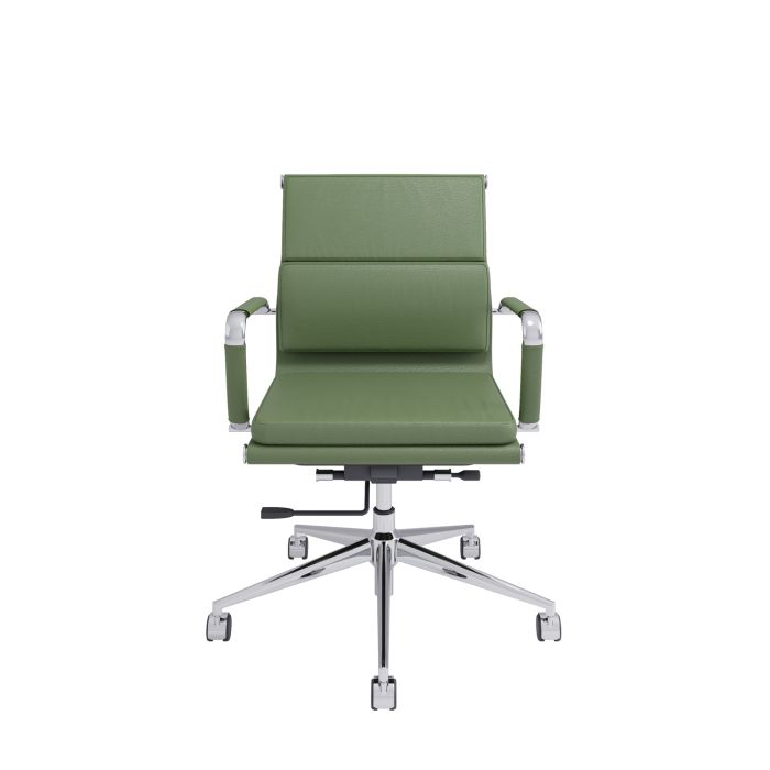 Green Faux Leather Swivel Office Chair - Benson
