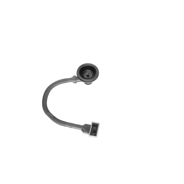 Black Kitchen Sink Strainer Waste with square overflow  - Enza