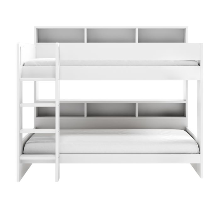 ONLY OPENED - White Bunk Bed with Storage Shelves and Drawer - Aire