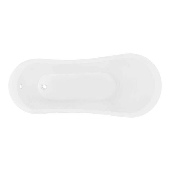 Freestanding Single Ended Roll Top Slipper Bath with Black Feet 1615 x 690mm - Park Royal