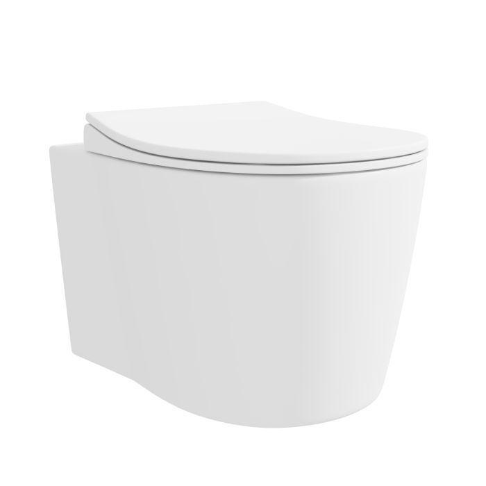 Wall Hung Rimless Short Projection Toilet with Soft Close Seat - Alcor