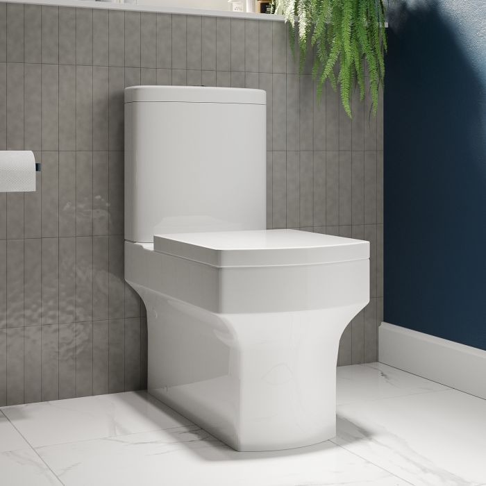 ONLY OPENED - Close Coupled Rimless Toilet with Soft Close Seat - Ashford