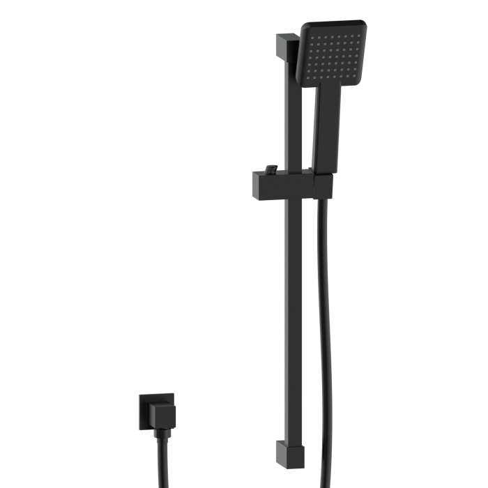 Black 2 Outlet Ceiling Mounted Thermostatic Mixer Shower Set with Hand Shower - Zana