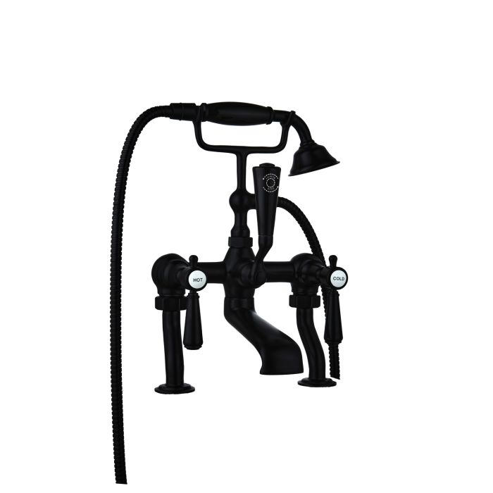 Grade A2 - Black Freestanding Bath Shower Mixer Tap - Helston