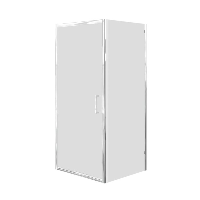 760mm Chrome 6mm Glass Square Hinged Shower Enclosure - Carina