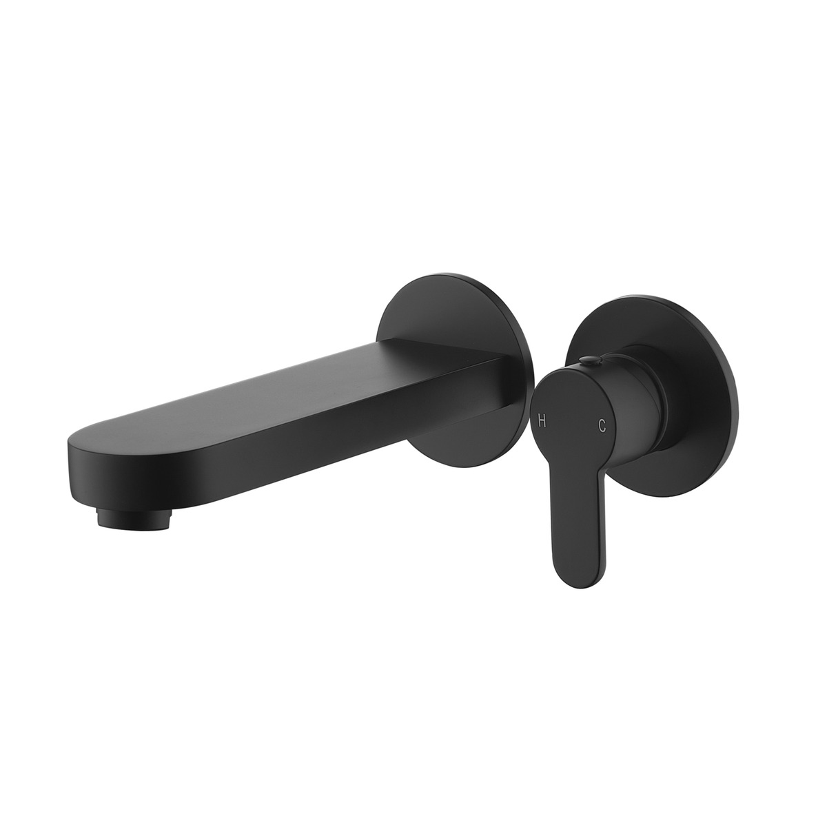 GRADE A2 - Matt Black Wall Mounted Bath Filler Tap - Como