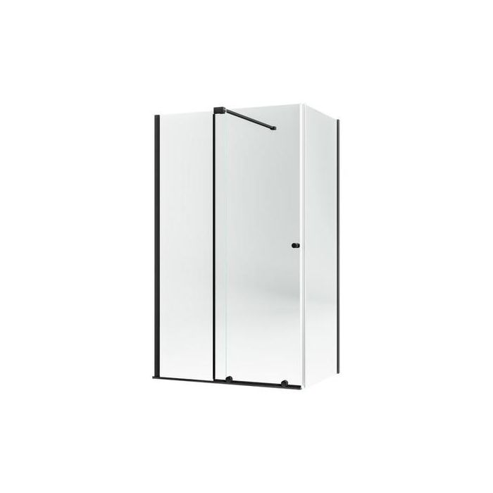 1400x900mm Black 8mm Glass Frameless Rectangular Sliding Shower Enclosure - Denver