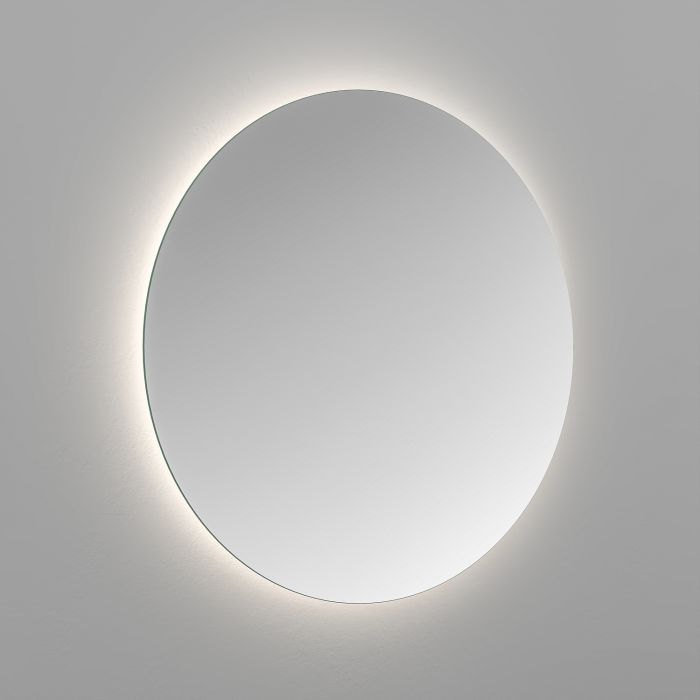 Round Backlit Wall Mirror with Battery Operated Lights 80cm- Elio