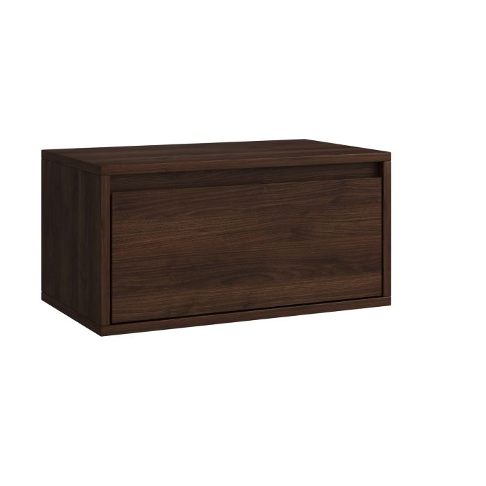ALMOST PERFECT - Wide Walnut Floating Bedside Table with Storage - Hiro