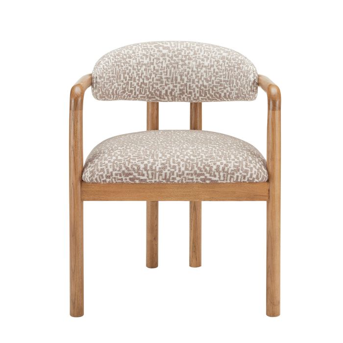 ONLY OPENED - Neutral Jacquard Fabric Solid Wood Dining Chair - Darla