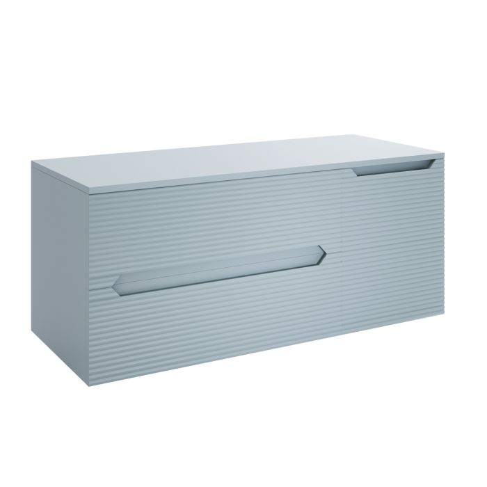 1200mm Green Fluted Wall Hung Countertop Vanity Unit - Melbourne