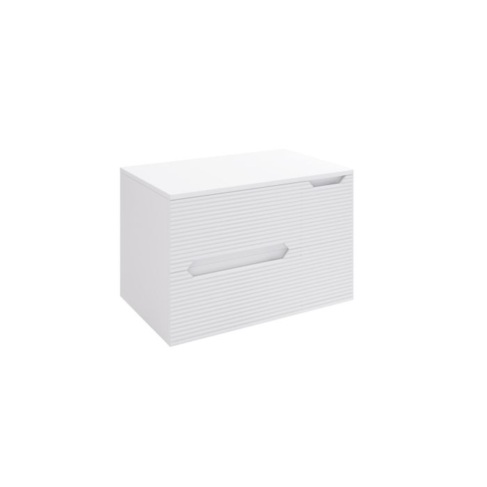 800mm White Fluted Wall Hung Countertop Vanity Unit with Basin – Melbourne