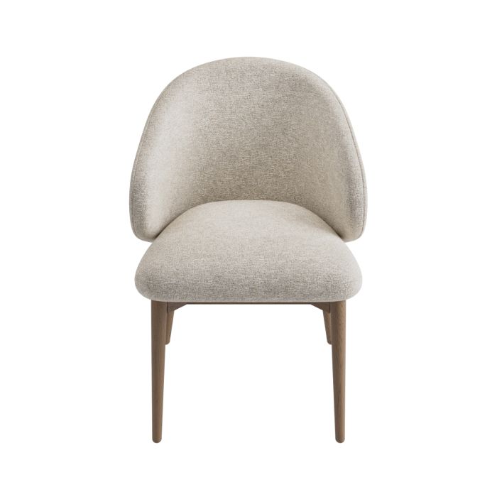 Curved Wood Exposed Back Textured Fabric Dining Chair - Kori