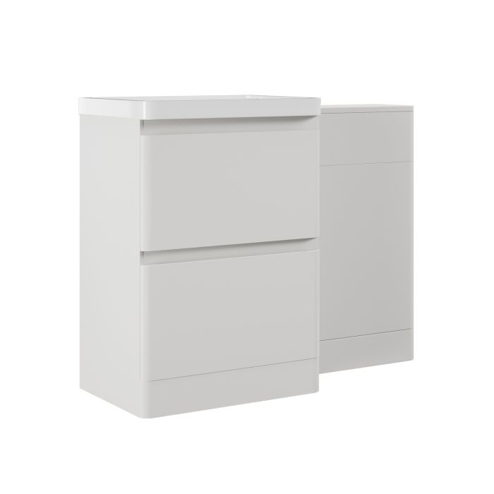 1100mm Beige Toilet and Sink Unit with Square Toilet - Pendle
