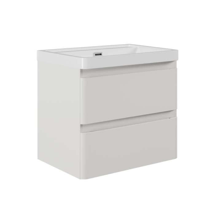 600mm Beige Wall Hung Vanity Unit with Basin - Pendle
