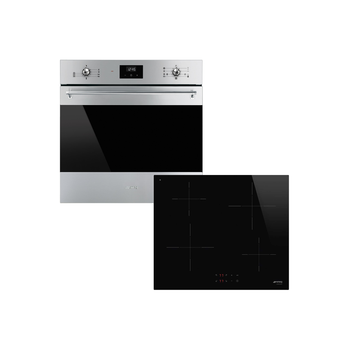 Smeg SF6300TVX Classic Electric Single Oven - Stainless Steel & SI2641D 60cm 4 Zone Induction Hob - Black