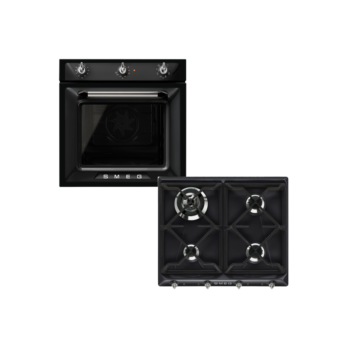 Smeg SF6905N1 Victoria Electric Single Oven & SR964NGH 60cm 4 Burner Gas Hob Pack