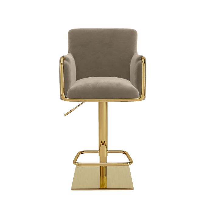 ONLY OPENED - Mink Velvet Adjustable barstool-Sonny