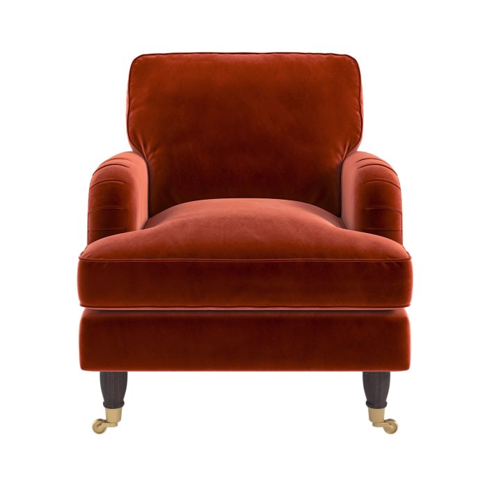 ONLY OPENED - Payton Orange Velvet Armchair