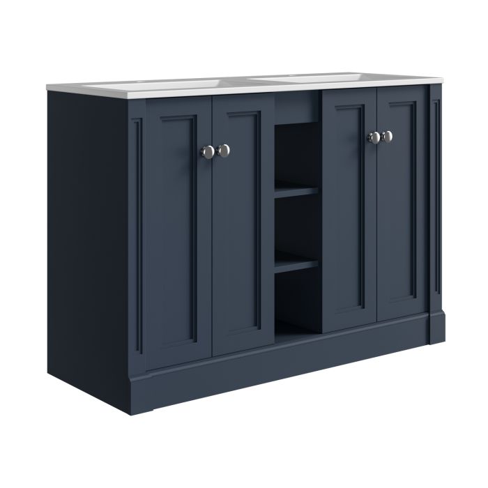 1200mm Blue Freestanding Double Vanity Unit with Basin - Windsor