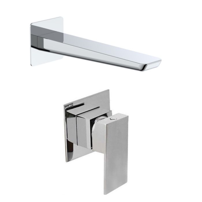 Chrome Bath Filler Spout Thermostatic Mixer Shower Set - Zana