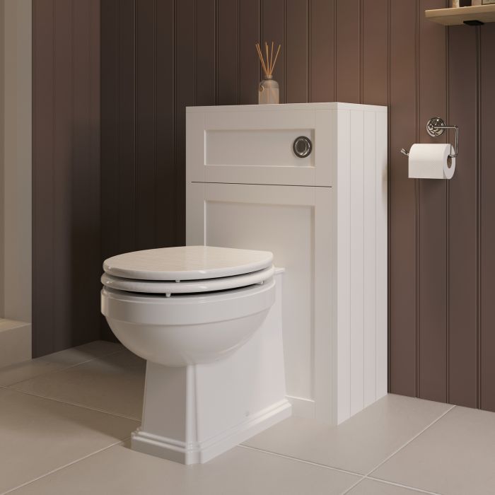 GRADE A1 - 500mm White Back to Wall Toilet Unit Only - Baxenden