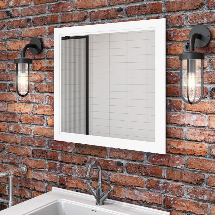 GRADE A1 - Rectangular White Bathroom Mirror 750 x 700mm - Camden
