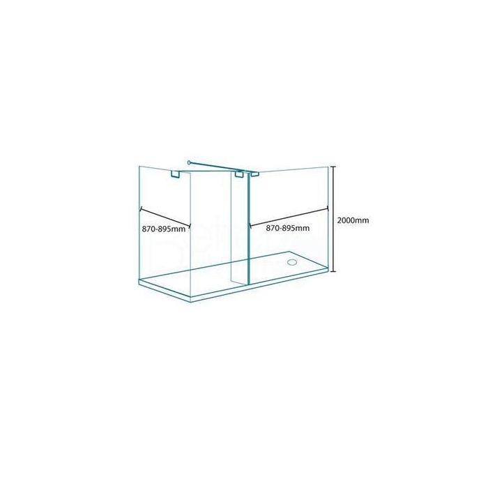 Trinity Premium 900mm Wet Room Front Glass
