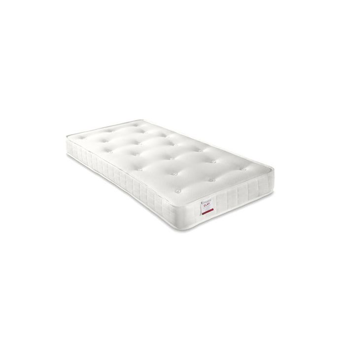 Single Orthopaedic Open Coil Spring Tufted Mattress - Clay