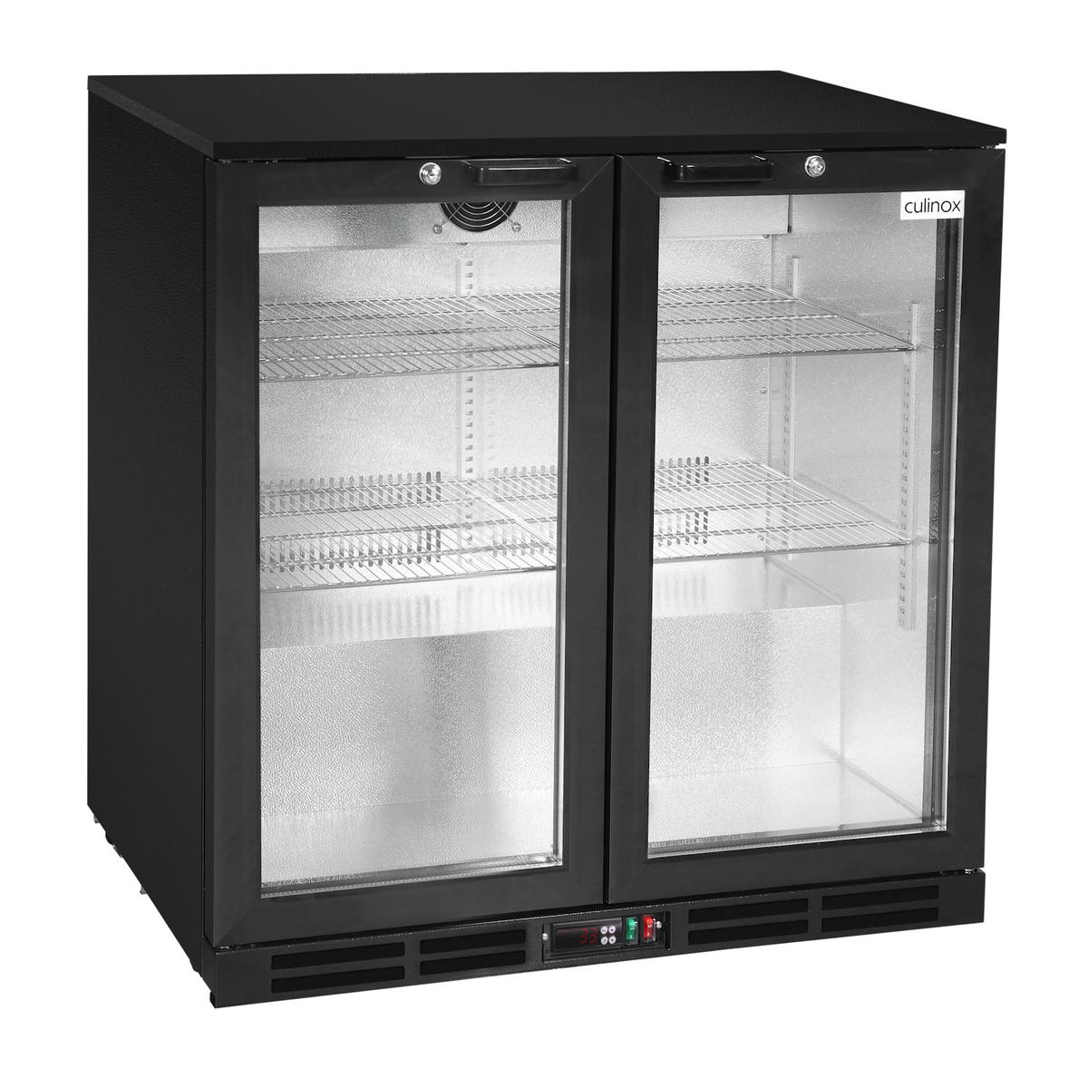 Culinox Double Hinged Door Bottle Cooler - 207 Ltr, Black, Plug In