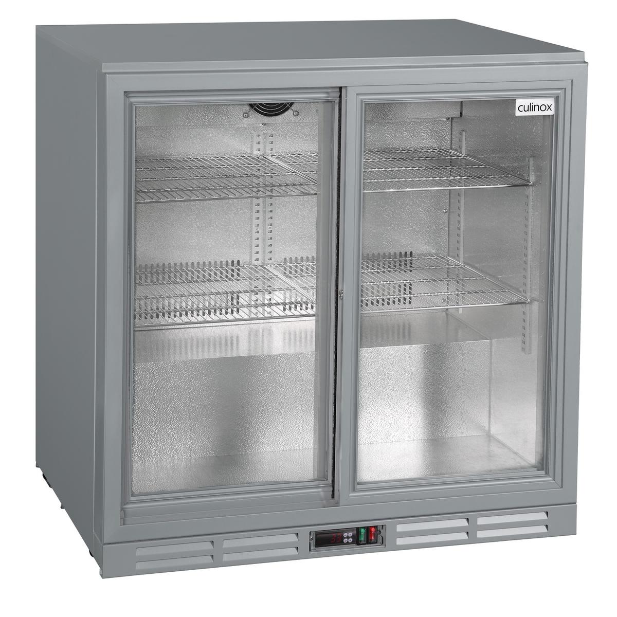 Culinox Double Sliding Door Bottle Cooler - 207 Ltr, Silver, Plug In