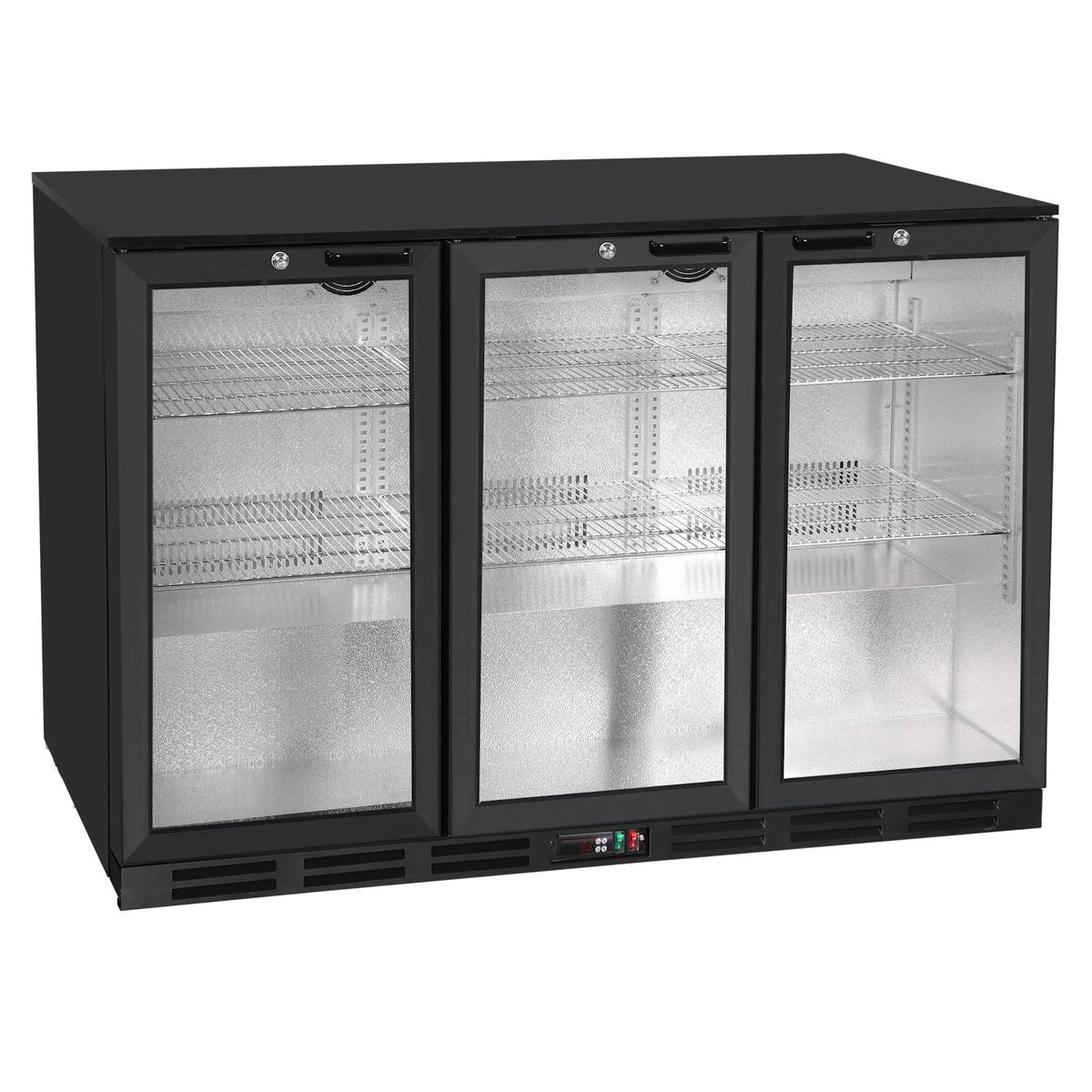 Culinox Triple Hinged Door Bottle Cooler - 328 Ltr, Black, 1350mm Wide