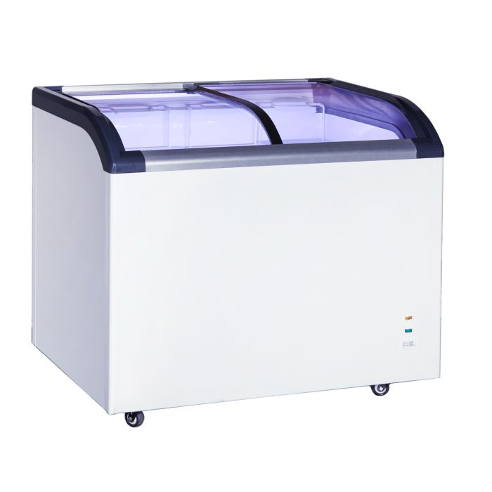 Culinox SD-220Q Curved Glass Lid Display Chest Freezer - 220 Ltr, 2 Baskets, 740mm Wide