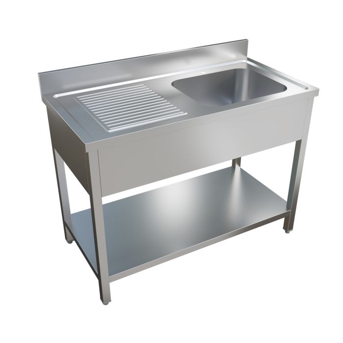 Culinox Pro Stainless Steel Single Bowl Sink with Left Hand Drainer - 1000mm Wide, 700mm Deep