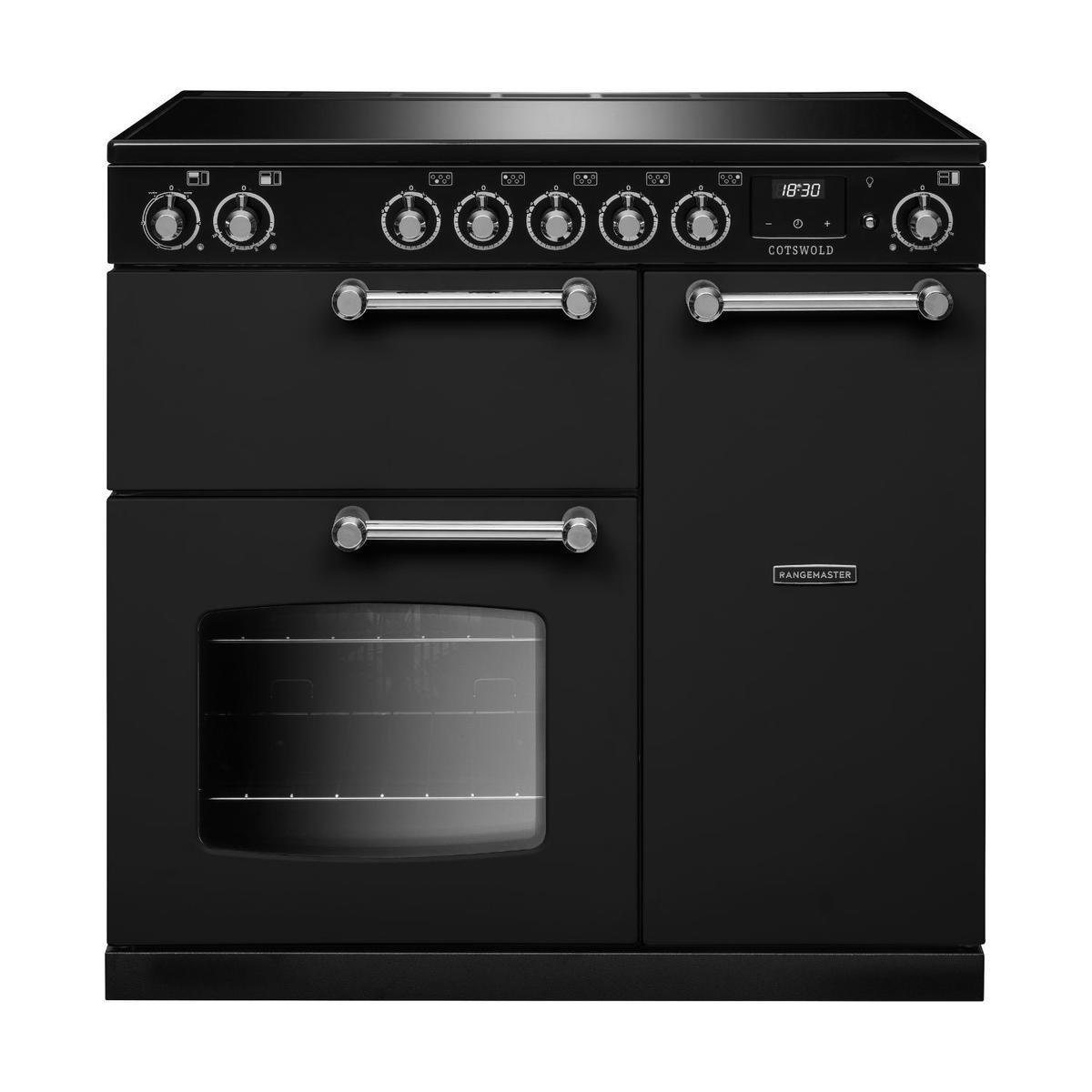Rangemaster Cotswold 90cm Electric Induction Range Cooker - Black