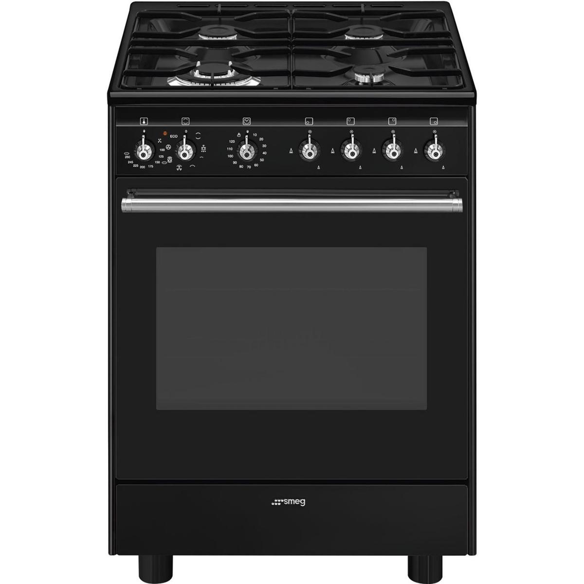 GRADE A1 - Smeg Concert 60cm Dual Fuel Cooker - Black