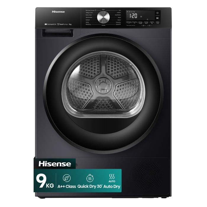 Hisense 3S Series 9kg Heat Pump Tumble Dryer - Black
