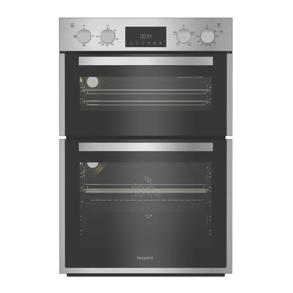GRADE A2 - Hotpoint DIH10DIX Built-In Electric Double Oven - Stainless Steel  