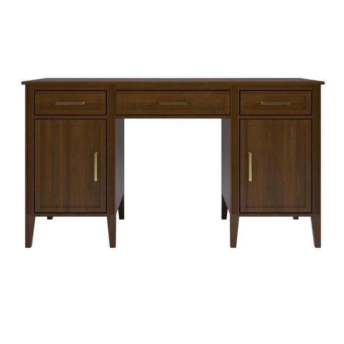 Walnut Office Desk with Drawers - Delilah 