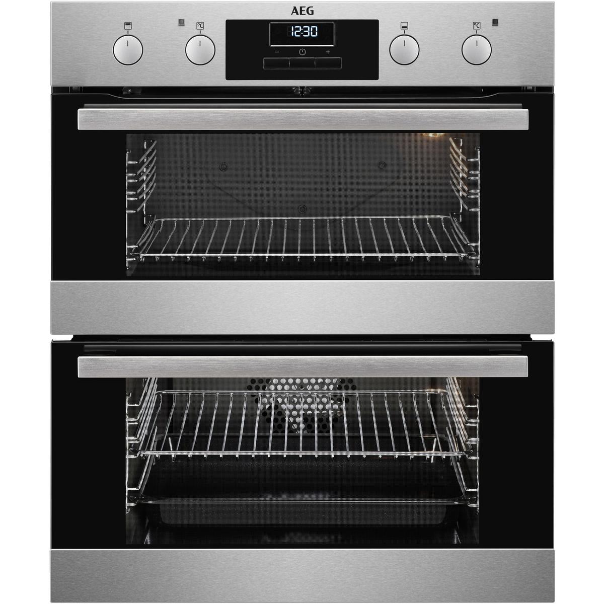 GRADE A2 - AEG 6000 Series DUB331110M Built-Under Electric Double Oven - Stainless Steel