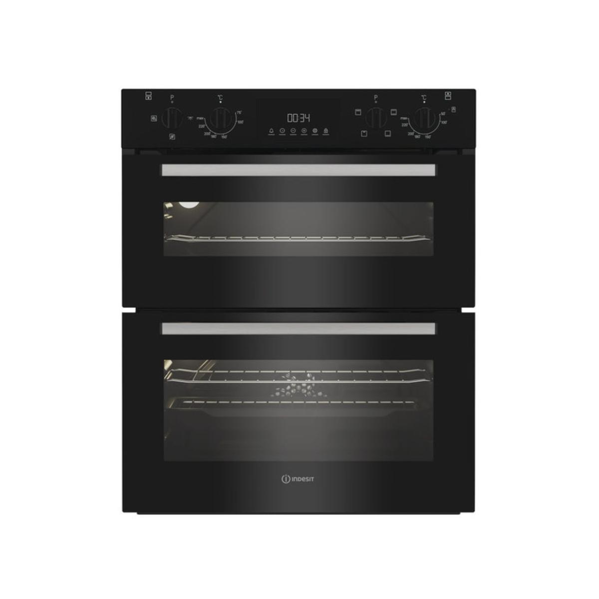 Refurbished Indesit Electric Built Under Double Oven - Black