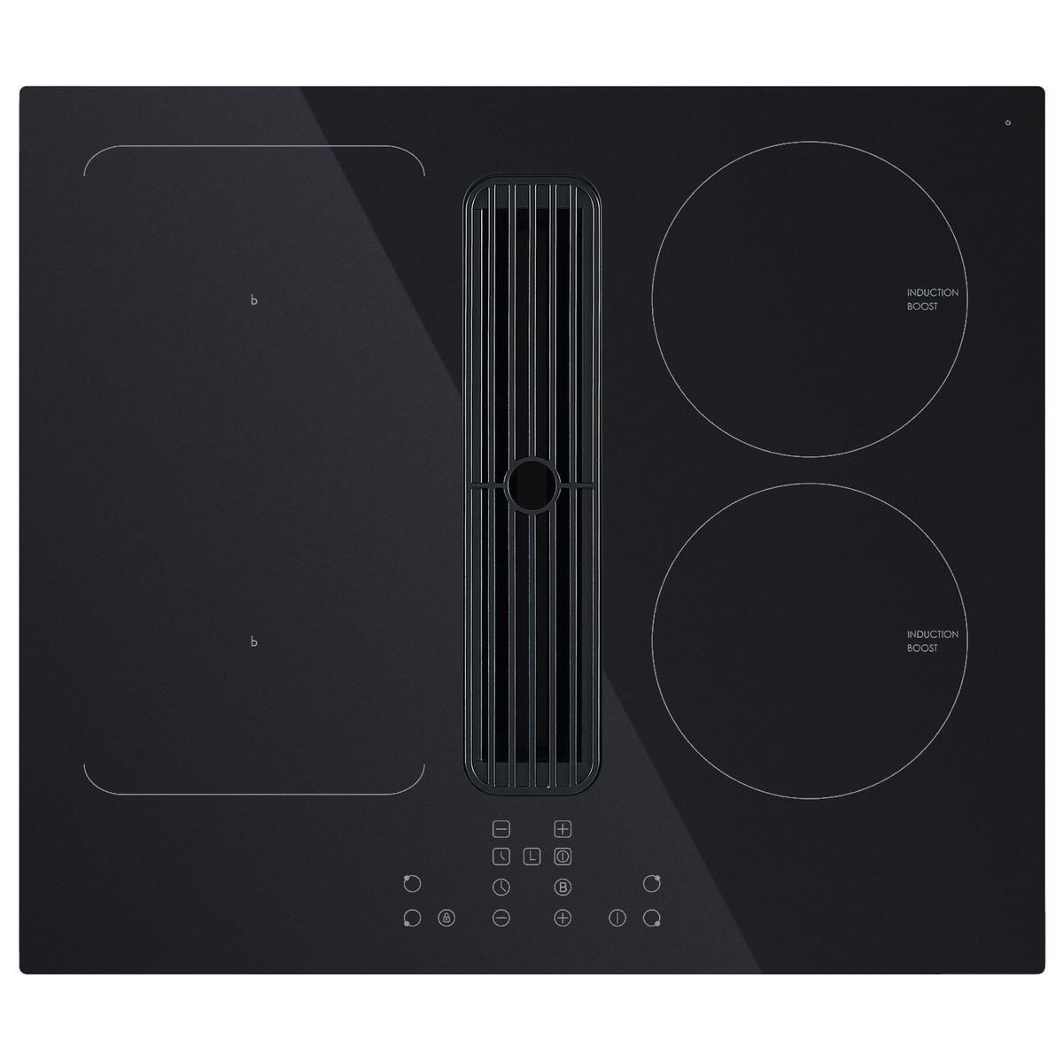 Refurbished electriQ EIQ60INDDF 60cm Venting Induction Hob with Flex Zone Black